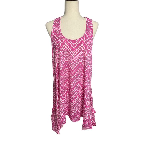 Swimsuits for All pink white tank summer beach cover up w/pockets size 14/16 - Picture 1 of 6